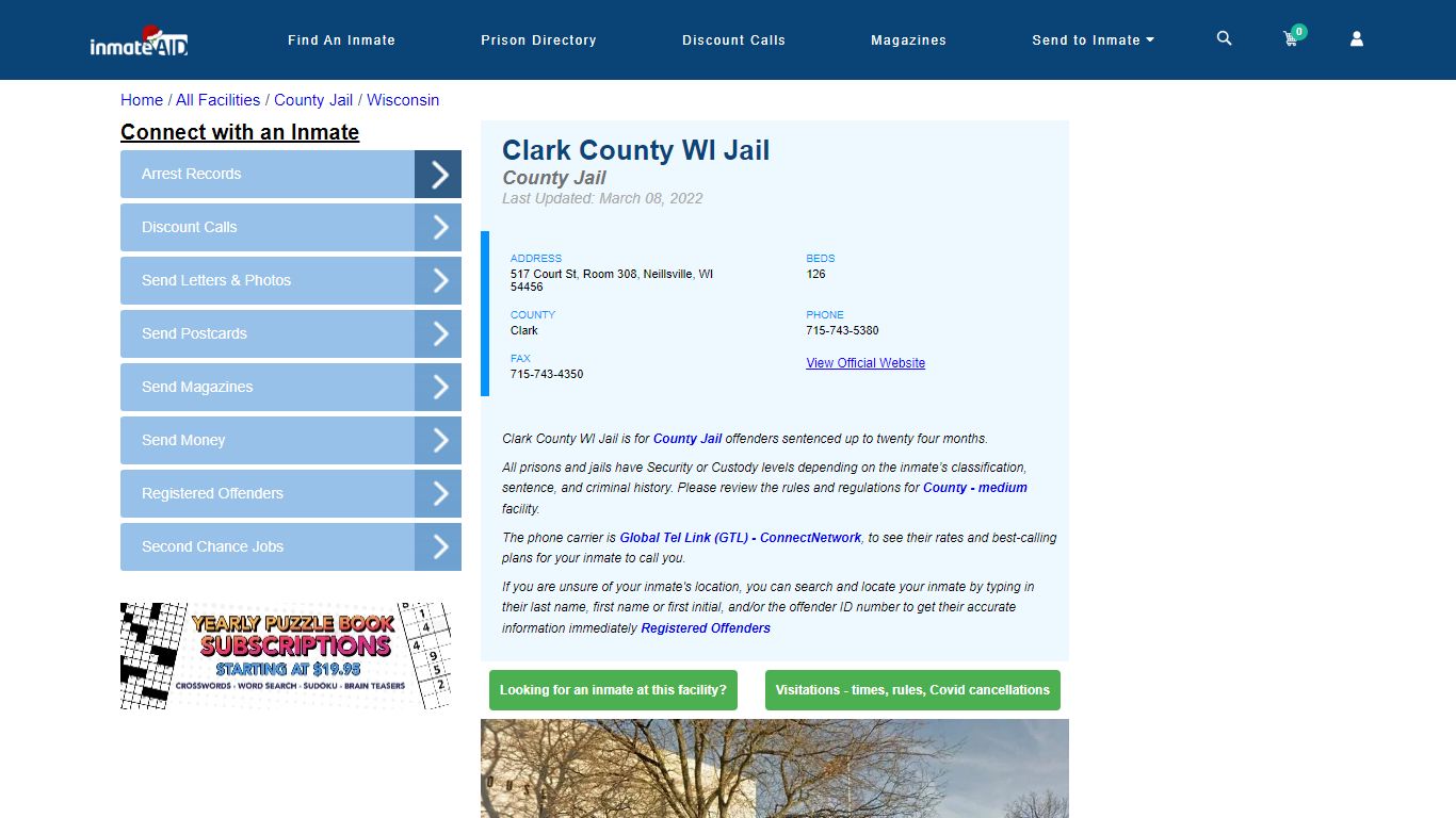 Clark County WI Jail - Inmate Locator - Neillsville, WI