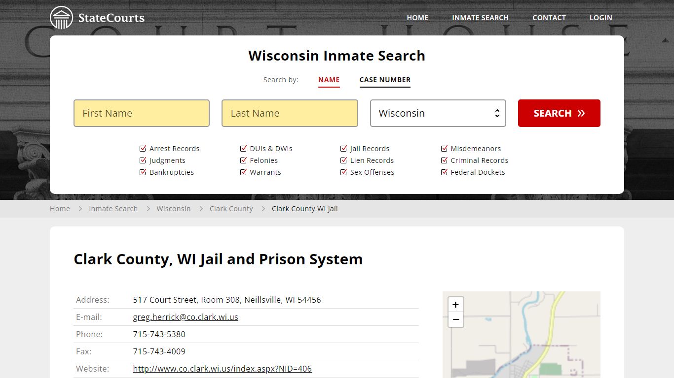 Clark County WI Jail Inmate Records Search, Wisconsin - StateCourts