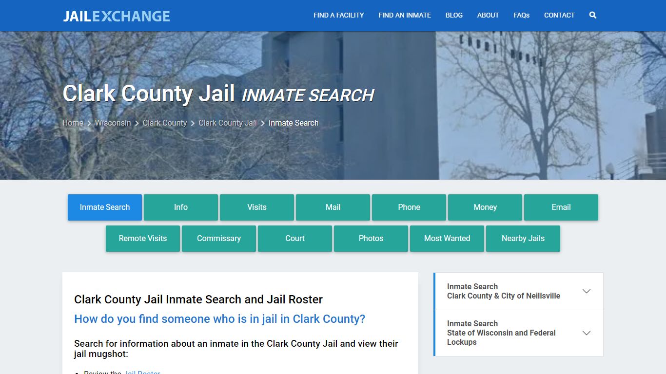 Inmate Search: Roster & Mugshots - Clark County Jail, WI