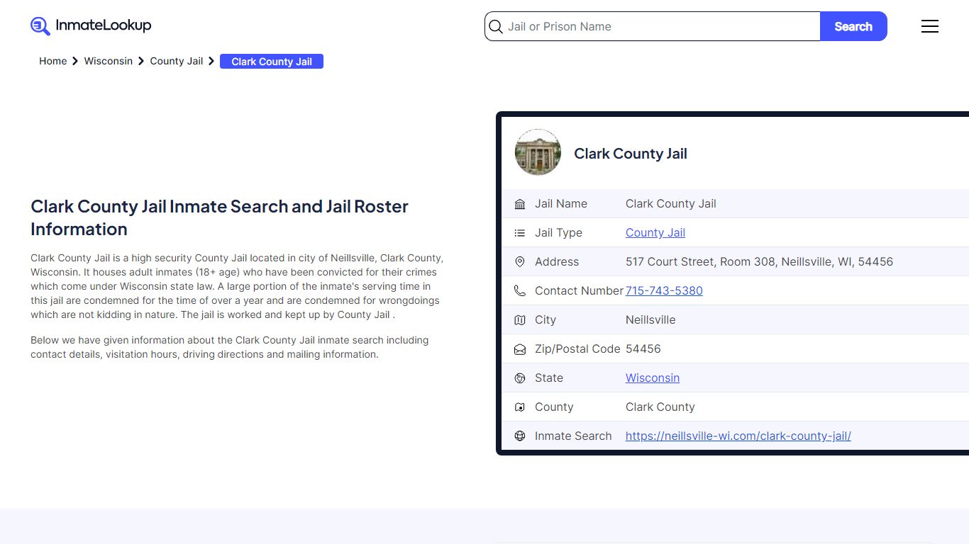 Clark County Jail Inmate Search and Jail Roster Information - Inmate Lookup